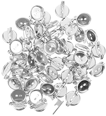 SHINEOFI 100st Broschenablage Mit Hutnadelrücken Tabletts Für Abzeichen Verschluss Brosche Sicherheitsnadel Brosche Leer Brosche Stifte Brosche Tablett Basis Zubehör Eisen Schmuck