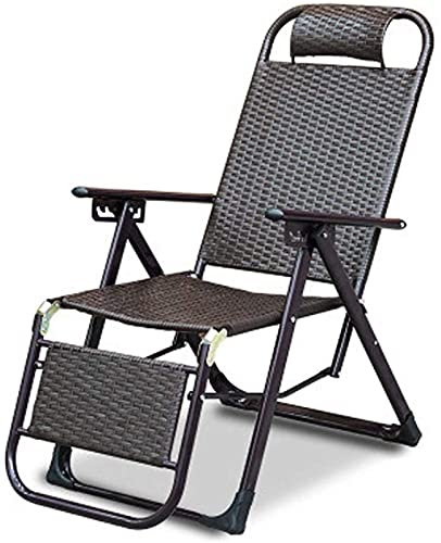 Generisch Recliner Lounge Chair Klappbarer Lounge Chair Zero Gravity Chair Patio Recliner Klappbarer Verstellbarer tragbarer Rattan Lounge Outdoor Chair Chaiselongue S