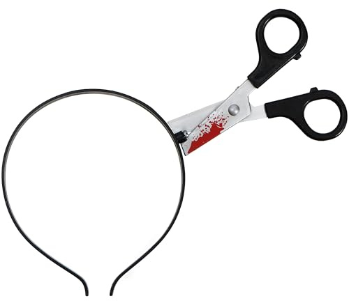 Spooktacular Creations Halloween-Stirnband mit gruseliger Schere neuartige Kopfbedeckung mit blutigem Messer Kostümzubehör lustige Kopfbedeckung durch den Kopf Halloween-Party Verkleiden