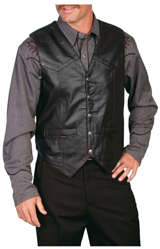 Men's Sleeveless Leather Vest Motorcycle Biker Rocker Club Vest Classic Soft Black Traditional Vest Classic Steampunk Leather Vest Black Leather Biker Waistcoat