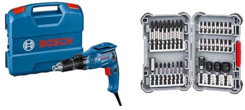 Bosch Professional visseuse plaquiste GTB 6-50 (régime à vide 5 000 tr/min, puissance 650 W, pour vis jusqu’à 6 mm de diamètre) + 36 pièces Coffret d'embouts de vissage (Impact Control, Pick & Click)