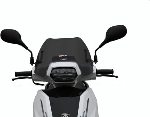 Faco Windschutzscheibe, niedrig, dunkelgrau, kompatibel mit Peugeot Tweet FL 50 125 200 2023 2024