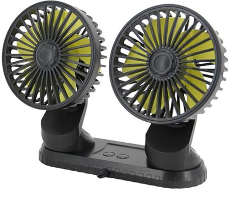 Ventilador de coche USB de doble cabeza 12v | Ventilador de salpicadero USB 24V con aromaterapia integrada,Aromaterapia incorporada de circulación de aire de 3 velocidades para camiones, SUV, hogar, a