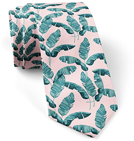 Mariage Fete Cravates Composition Motif Feuilles De Bananier Palmier Exotique Travail Cravate Classique Cravate Longue Décontractée Élégant Cravate Pour D'Affaires Travail Mariage