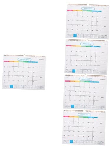 Lurrose 5stücke Wandkalender Monate Yo Spiralbindung Handreißbarer Monatskalender Für Büro Und Zuhause Praktische Wandgestaltung Für Effiziente Planung