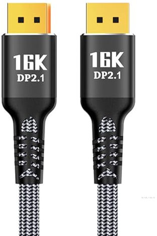 MLWSKERTY Cavo Video DisplayPort 2.1 Ad velocità 16K@30Hz 10K@60Hz Migliora L'esperienza Gioco Cavo Intrecciato
