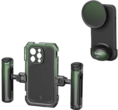 SmallRig Brandon Li Handy-Video-Kit für iPhone 16 Pro Max, FilMov leichtes Hüllen-Set mit drehbaren kabellosen QR-Griffen, 67 mm magnetischer VND-Filter, MagSafe