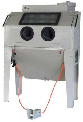 Sandstrahlkabine 420L mit Fußpedal, Absaugung, Beleuchtung & 4 Düsen Set