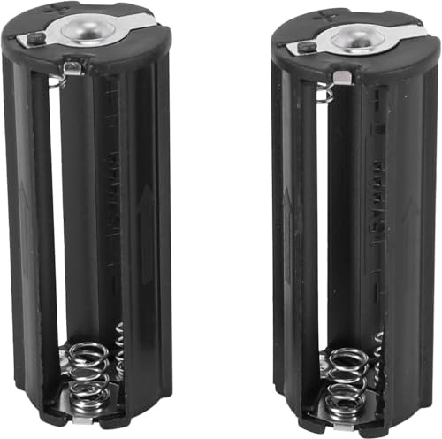 Happysnow 2 Stueck Schwarzer Batteriehalter Fuer 3 X 1,5 V AAA Batterien Taschenlampen Fackel