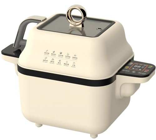Machine de cuisson automatique, robot culinaire multi-cuiseur 1300 W avec écran tactile et casserole antiadhésive, rotation automatique à 360 °, machine de cuisson électrique au wok pour riz frit pour