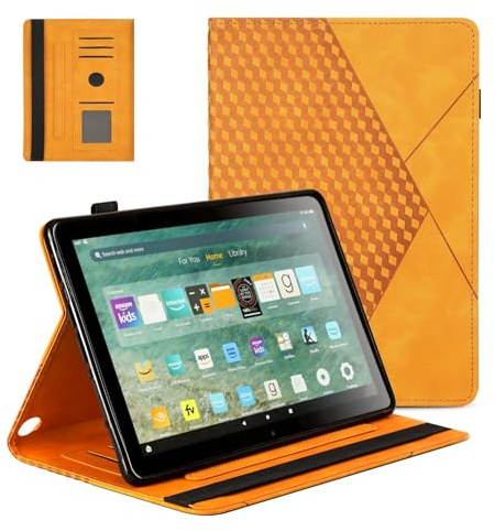Yingphia Hülle für Fire HD 10 (11/13th Gen 2021/2023/ Neueste Veröffentlichung) - TPU Material Schutzhülle mit eingebautem Kartenschlitz, Automatisches Aufwachen/Schlafen(Khaki)
