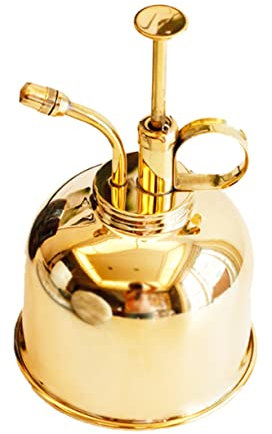 CAXUSD Retro Watering Spray Bottle and Gardening Can for Indoor Plants, Brass Gold Vintage Style, 300ml Watering Sprinkler Suitable for Orchids and Houseplants in Home Gardening