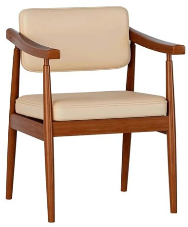 Lot de 2 chaises de salle à manger rétro en noyer synthétique avec dossier - Fauteuils de loisirs modernes pour salle à manger