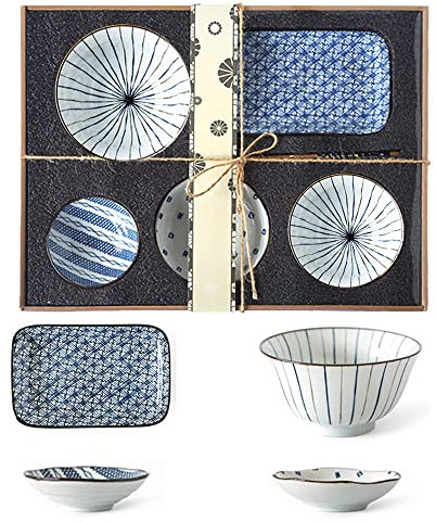 Service de table japonais à sushi 6 pièces en porcelaine (style 4)