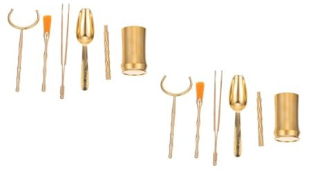 ABOOFAN 2 Sätze Zubehör Für Tee Untertasse Eimer Blühender Tee Halter Für Weinbecher Utensilien Für Die Teezeremonie Getränke Kühler Eiskübel Für Partys Kessel Kupfer Golden 5 Stück * 2
