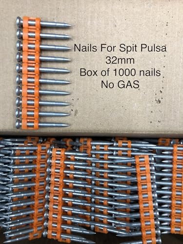 32mm Collated Nails for Spit Pulsa Nail Guns, Pack of 1000