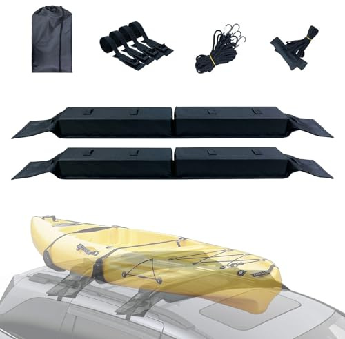 Weiche Dachträger, Universeller Autodachträger aus 600D Oxford-Gewebe & Eva-Schaum – Kajak SUP Dachträger & Dachstreben für Surfbrett, Kanu, Snowboard, Skibrett, Leiter & Gepäck