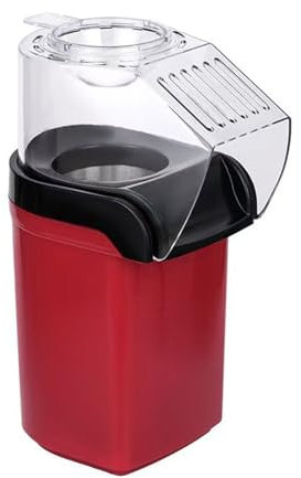 FUIBEJAE Gourmet Fast Hot Air Popcorn Popper, Automatic Popcorn Machine Mini Electric Snack Maker 1000W Butter Popcorn Maker with Measuring Cup, Oil-Free, Great for Home Party Kids,Red