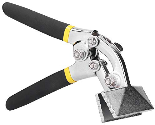 DUIMIMI Alicates para rebordear con cabeza plana de 80 mm, pinzas de crimpado con asa curvo, herramienta manual para doblar y rebordear chapas metálicas, crimpado de metales