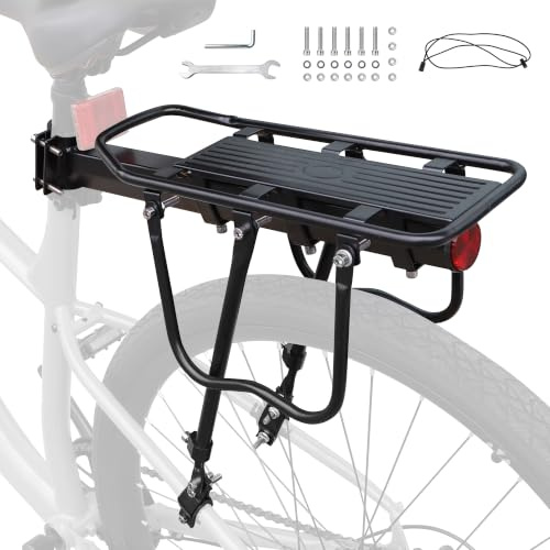 ZUKKA Fahrrad Gepäckträger Set für 26-29 Zoll/700C Fahrräder | Einstellbare Universal Eisen Gepäckträger Fahrrad, Maximalbelastung 110lbs(50kg), für Mountainbiken und Rennradfahren