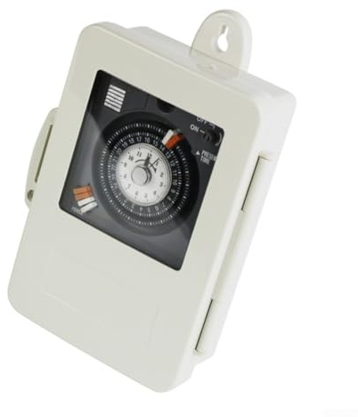 HanOaki TB330 Interruptor temporizador mecánico programable de riel DIN 30 A 250 VAC, temporizador de ciclo de 24 horas con reserva de trabajo de 100 horas, bajo consumo de energía 2 W, amplia