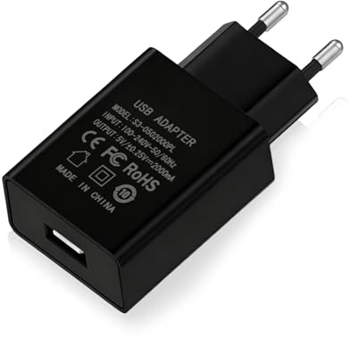 USB Netzteil 5V 2A 10W Euro Stecker Ladegerät Steckdosenadapter Ladestecker für Handy,Monitor,Kopfhörer,Tischleuchte,E-Book Reader,Tablet Kinder - Schwarz(1 Stück)