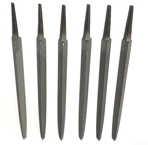 Lima triangolare per lavorazione del legno e sbavatura del metallo, set di lime bastarde a taglio singolo, in acciaio al carbonio ad alta durezza con manico (25,4 cm)