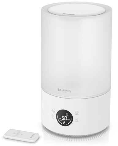 Brandson - Luftbefeuchter digital mit Display - mit Fernbedienung – 4,2 Liter – Timer - 3 Nebelstufen – Sleep Funktion sehr leise - Schlafzimmer Baby Kinderzimmer Büro