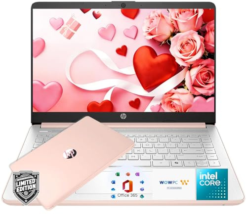 HP Essential Laptop with Office 365 - Copilot AI - Intel Core | Thin & Portable, Anti-Glare Display, 1TB OneDrive + 128GB SSD, Win11, 12hrs Battery, Fast, Smart, Home & Student Friendly
