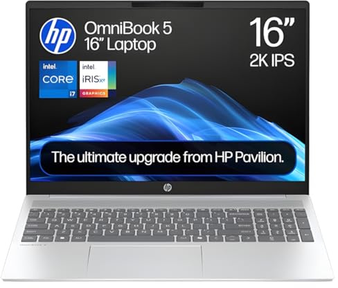 HP OmniBook 5 16-ba1505sa 16 Laptop | Intel Core i7-1355U | 16GB RAM | 512GB SSD | 1920 x 1200 Display | Backlit Keyboard | Windows 11 Home | Silver