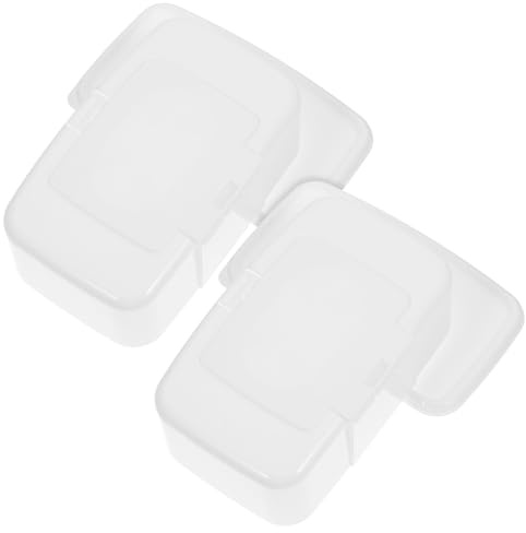 MOBUTOFU Caja Dispensadora de Toallitas Húmedas para Ñiño, Ligera y Recargable, Material Pp, Color Blanco, Adecuado para Viajes y Cochecitos, Pack de 2 Unidades