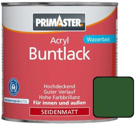 Primaster Acryl Buntlack 750ml Laubgrün Seidenmatt Wetterbeständig Holz & Metall