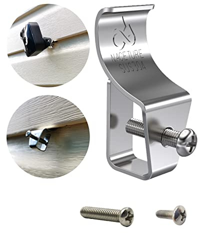 NACETURE Vinyl Siding Hooks with Screws, Siding Clip for Hanging 12 Pack