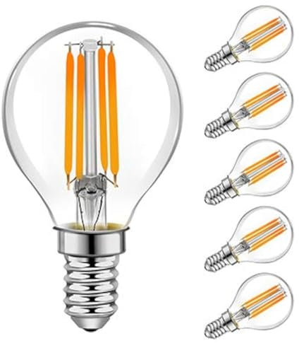emotionlite E14 LED Vintage Lampe,LED Filament Glühlampen,4.5W (50W Equivalent),Warmweiß,2700K,E14,Golfball P45/G45,6 Stück
