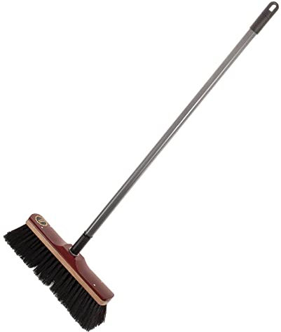 SIDCO Zimmerbesen Rosshaar mit Teleskopstiel Holz lackiert Stubenbesen Kehrbesen Stiel