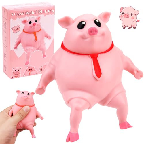 Vibbang Schwein Stressspielzeug, Anti Stress Schwein, Schweine Quetschspielzeug Stressbälle, Kreatives Dekompressions Piggy, Squeeze Spielzeug für Erwachsene und Kinder Sensorisches Fidget Spielzeug