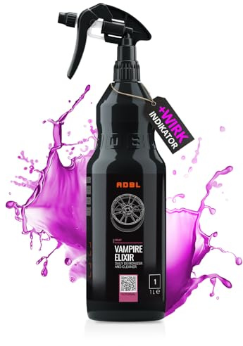 ADBL Vampire Elixir (1L) - Felgenreiniger & Flugrostentferer - säurefreier Reiniger mit Wirkindikator für alle Felgentypen wie Alufelgen, Stahlfelgen & Chromfelgen | schonender Auto Lackreiniger