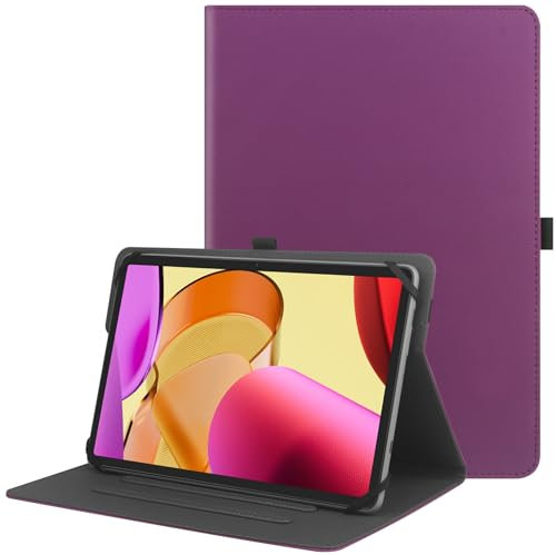 HGWALP Custodia universale per Tablet da 9-11 pollici,Multi-Viewing Angles PU Leather Stand Folio Cover con Porta Penna per 9 10.1 10.5 11 Touch screen Tablet-Purple