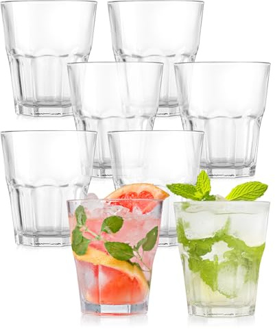 8 Stück 210ml Plastikbecher, SHAIDOJIO Unzerbrechlich Trinkbecher Kinder, Wassergläser aus Kunststoff, Acryl Stapelbar Trinkgläser, Premium Kindergläser für Party Familie Abendessen Picknick Camping