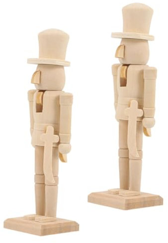 VICASKY 2pezzi Schiaccianoci in Legno Non Finito Soldato Fai Da Te Ornamento Natalizio Figura Artigianale Decorazione in Legno Schiaccianoci Grezzo Accessorio Natale