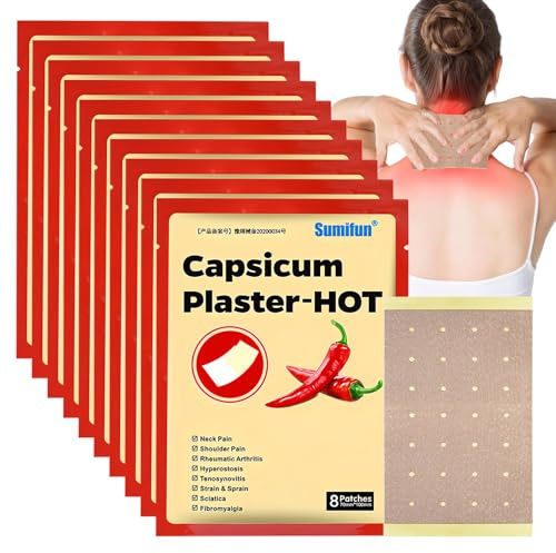 80 Stück Schmerzlinderung Patch, Balm Pflaster, Natürliches Capsaicin-Wärmepflaster, Schmerzlinderung Für Schulter Schmerzlinderungspflaster Für Rückenmuskel- Und Gelenkschmerzen Für Eltern