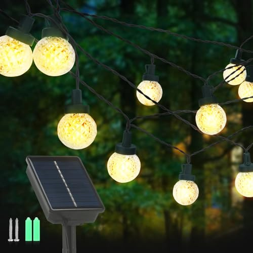 Lichterkette Außen Lichterkette Außen Solar Wetterfest, 30 LED Warmweiß 12M 8 Modi Outdoor Solarlichterkette aussen Wetterfeste Lampions für Balkon Garten Bäume Weihnachtsdekoration Festival Deko