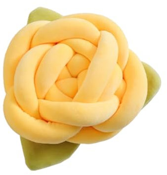 champracer Knotenkissen Weicher Samtstoff Knoten Kissen, Rose Dekokissen Knoten Gewebtes Plüschkissen Kissen, Füllkissen Kopfkissen Für Wohnzimmer Deko Kinderzimmer (Gelb,20cm)