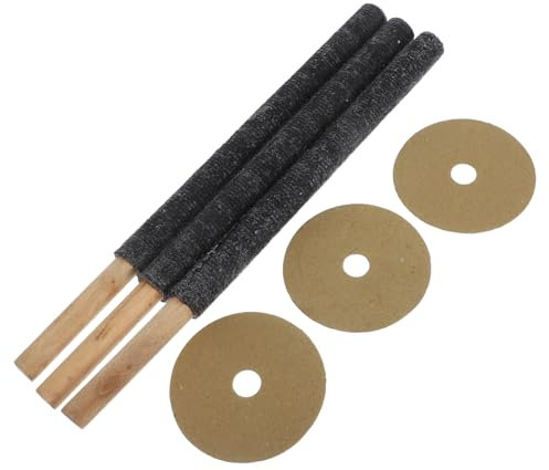 PartyKindom 3pezzi Torce Da Per Esterni in Legno Torcia Luminosa Portatile Con Rivestimento in Cera Accensione Istantanea Per Decorazioni Da Cortile e Patio