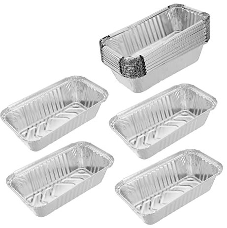 Ciieeo 25 pezzi Contenitori Alluminio Usa e Getta per Bbq Pratici Vassoi per Barbecue Sicuri e Riutilizzabili per Feste All Aperto