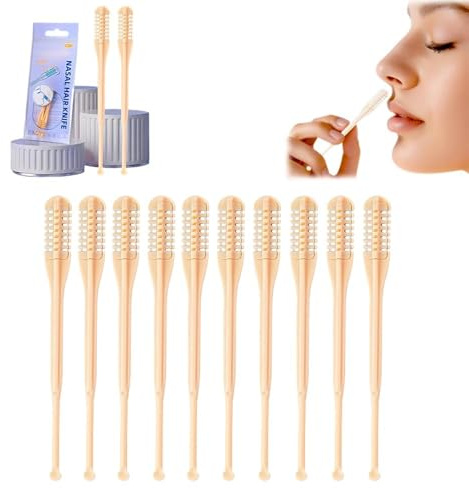 Recortadora de vello nasal 2 en 1 y afeitadora de vello nasal, removedor de vello nasal de doble cara de 360° con cepillo de limpieza suave para hombres y mujeres, herramienta de aseo segura para
