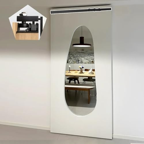 Perche de Sauvetage Quincaillerie de Porte Coulissante Fantôme Dissimulée avec Fermeture Douce, Rail Coulissant Caché pour Porte en Bois/Miroir/Bibliothèque(73cm/28.7in)