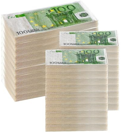PEARL lustige Artikel: Imponier-Set 200 Taschentücher & 100 Servietten im 100-Euro-Design (Scherzartikel als Geschenkideen, Joke-Artikel)