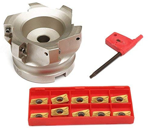 SUCAN BAP 400R-80-27-6F Wendeplatten-Schaftfräser mit 10 Einsätzen APMT1604PDER