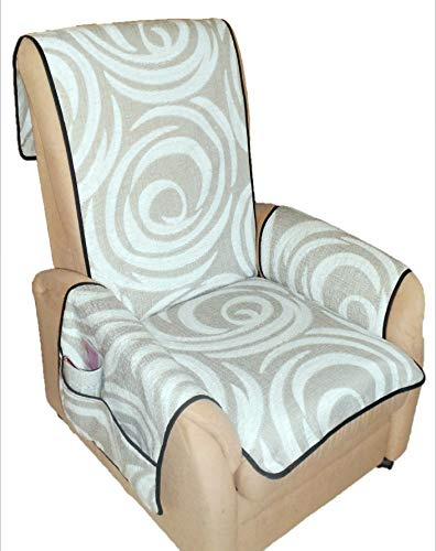 Holzdrehteile Sesselschoner Sesselauflage Sesselbezug Schoner Überwurf Auflage beige Gemustert